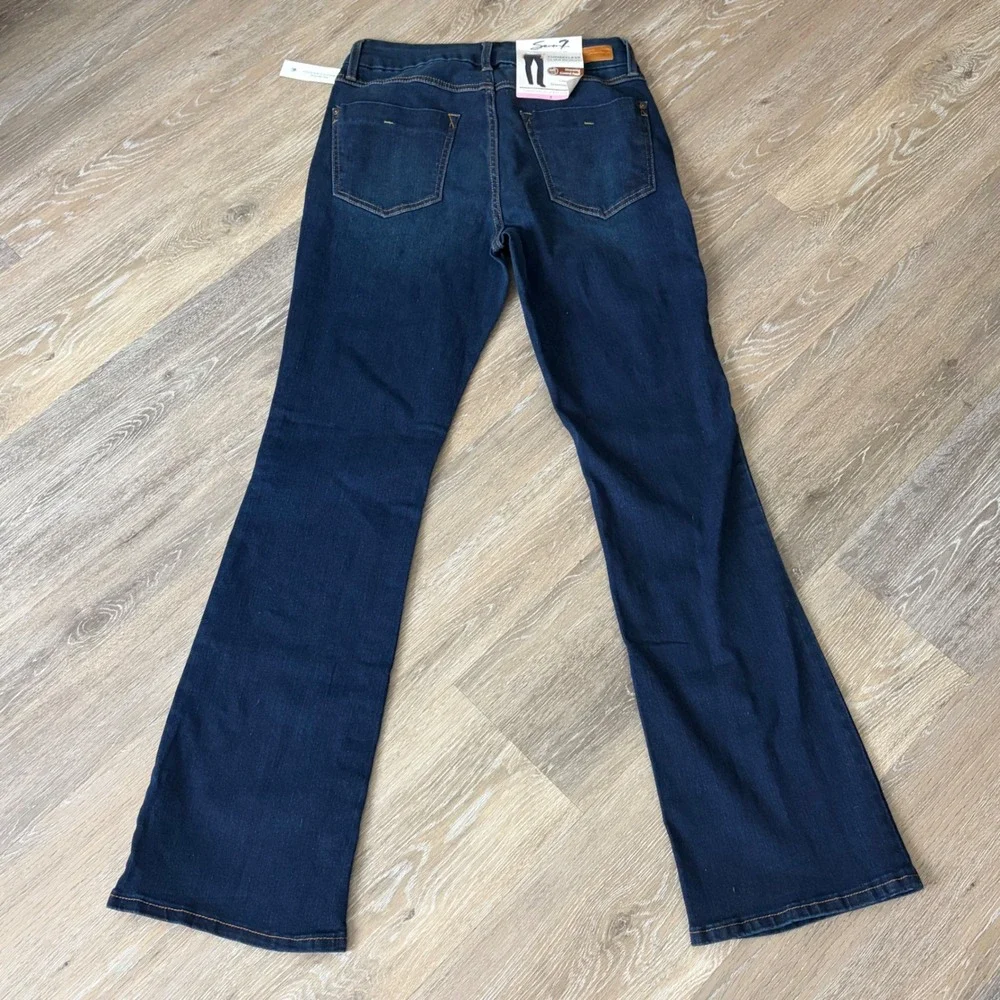 Seven7 Tummyless High Rise Slim Bootcut Jeans London Dark Denim Womens 6 NWT